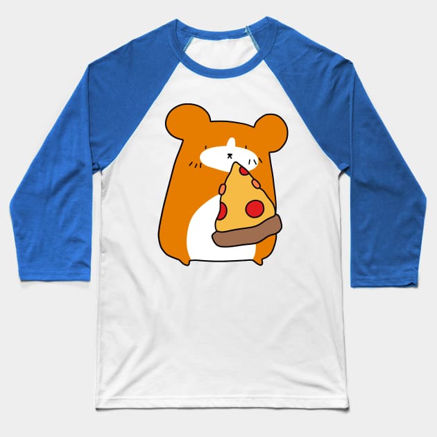 Hamster with Pizza Baseball T-Shirt by saradaboru